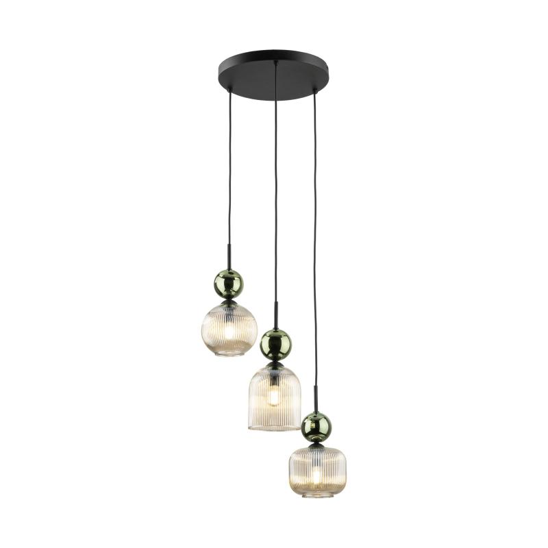 Sophia green cognac lampa wisząca 3XE14