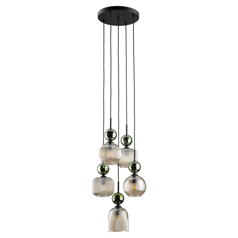 Sophia green cognac lampa wisząca 5XE14