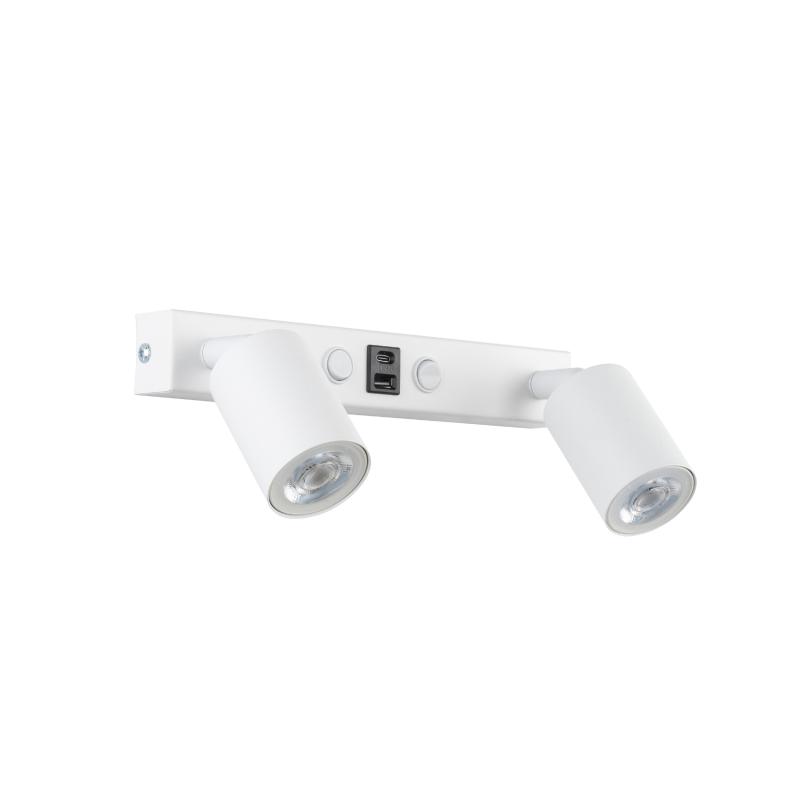 Nex white kinkiet 2XGU10 / USB