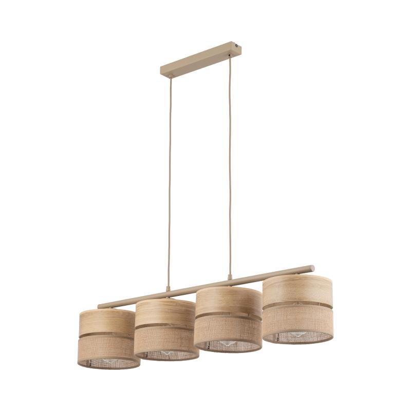 Dorma wood juta lampa wisząca 4XE27