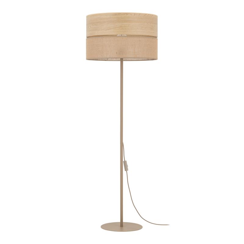 Dorma wood juta lampa podłogowa 1XE27