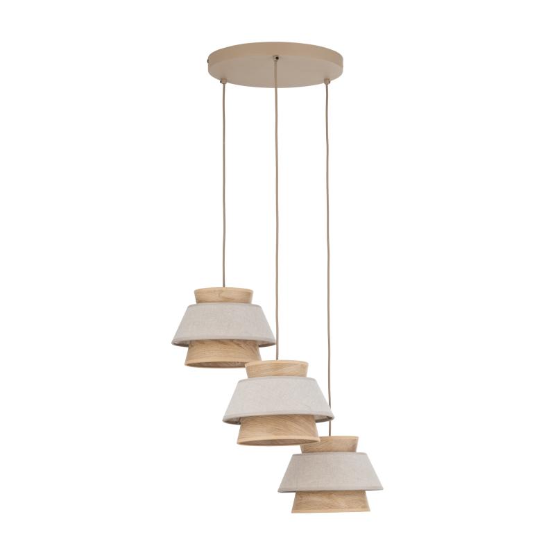 Kalum len lampa wisząca 3XE27 koło
