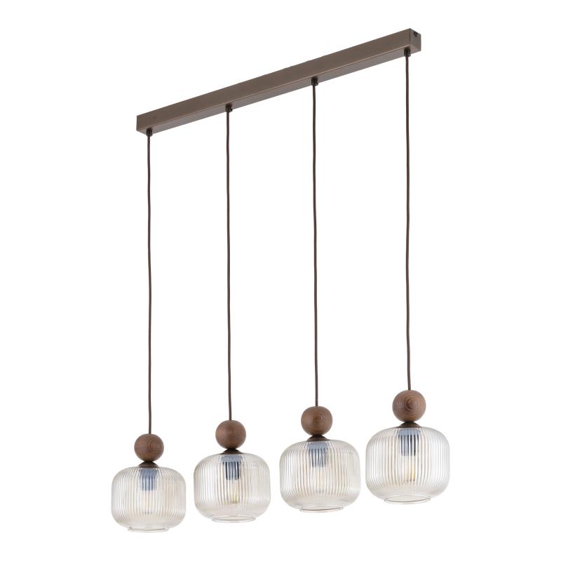 Ballo orzech lampa wisząca 4XE14 listwa