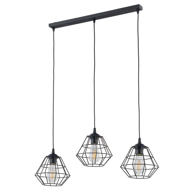 Diamond new black lampa wisząca 3 listwa