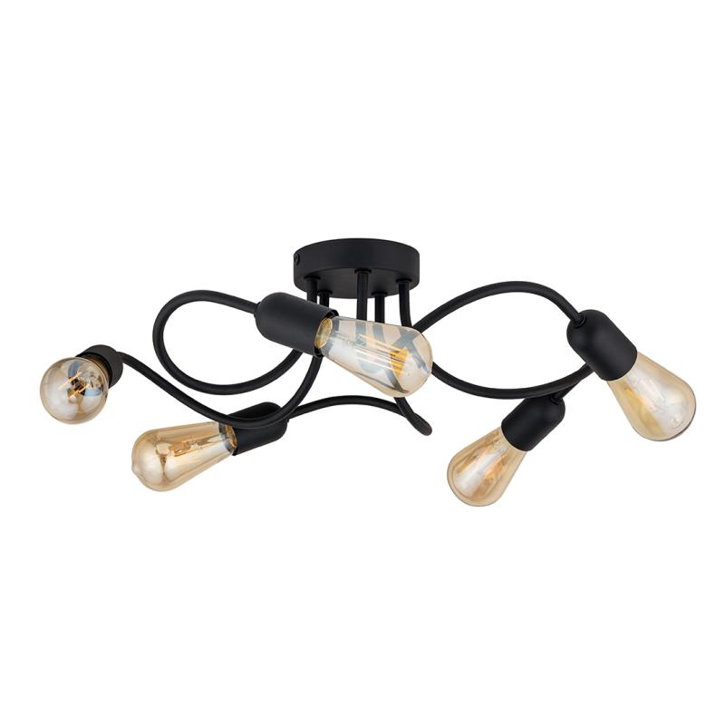 Wave black lampa sufitowa 5 E27