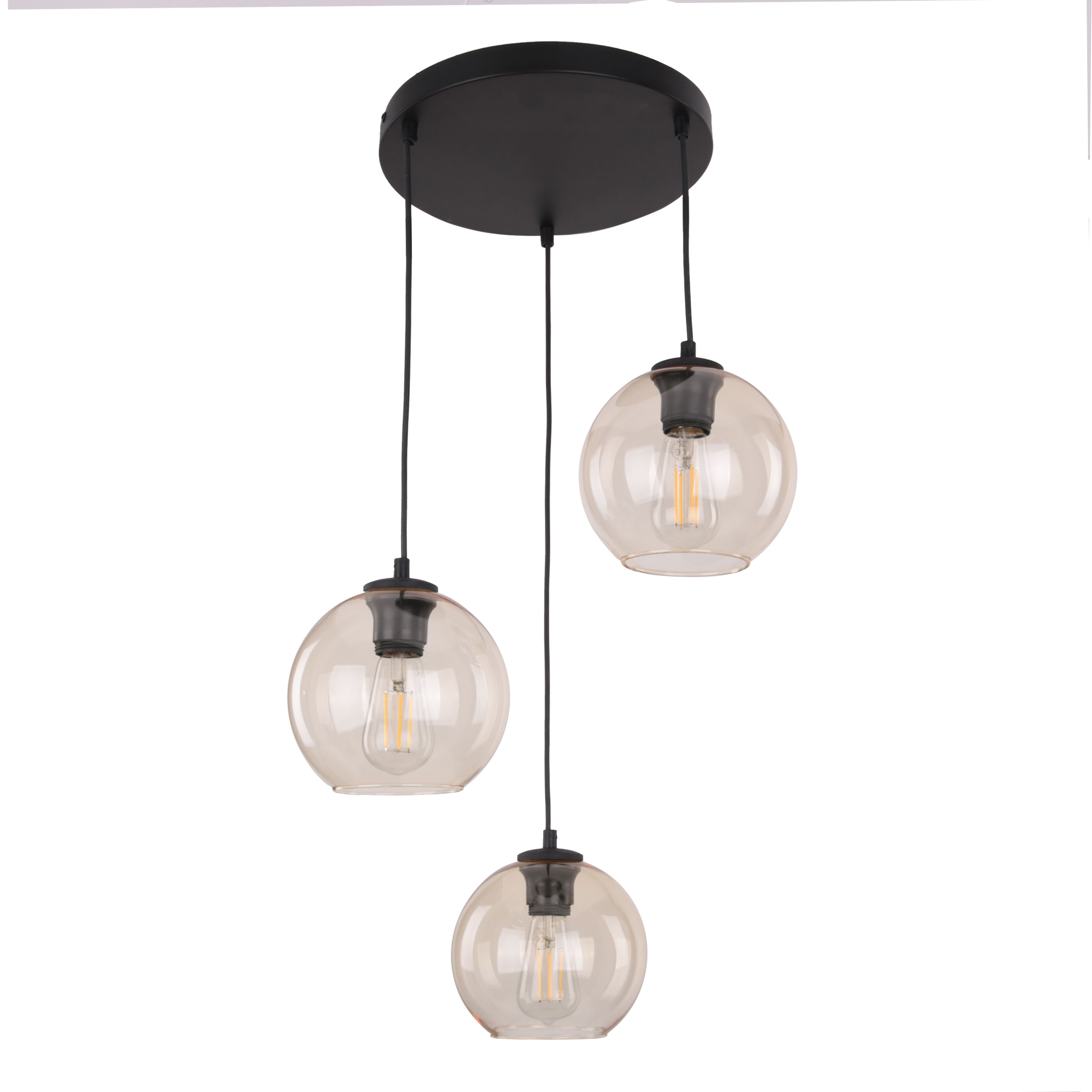 Cubus bursztyn lampa wisząca 3 koło