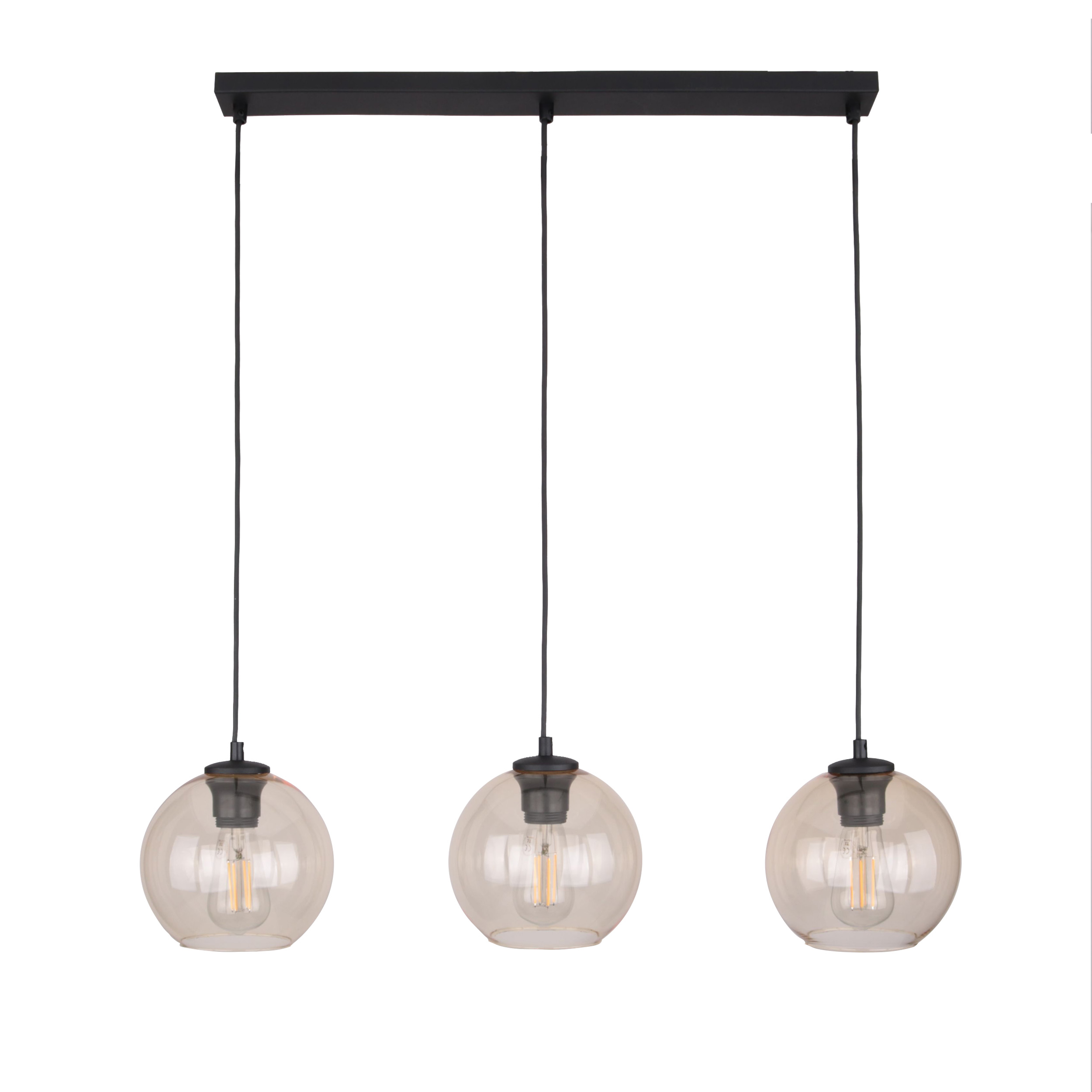 Cubus bursztyn lampa wisząca 3 listwa