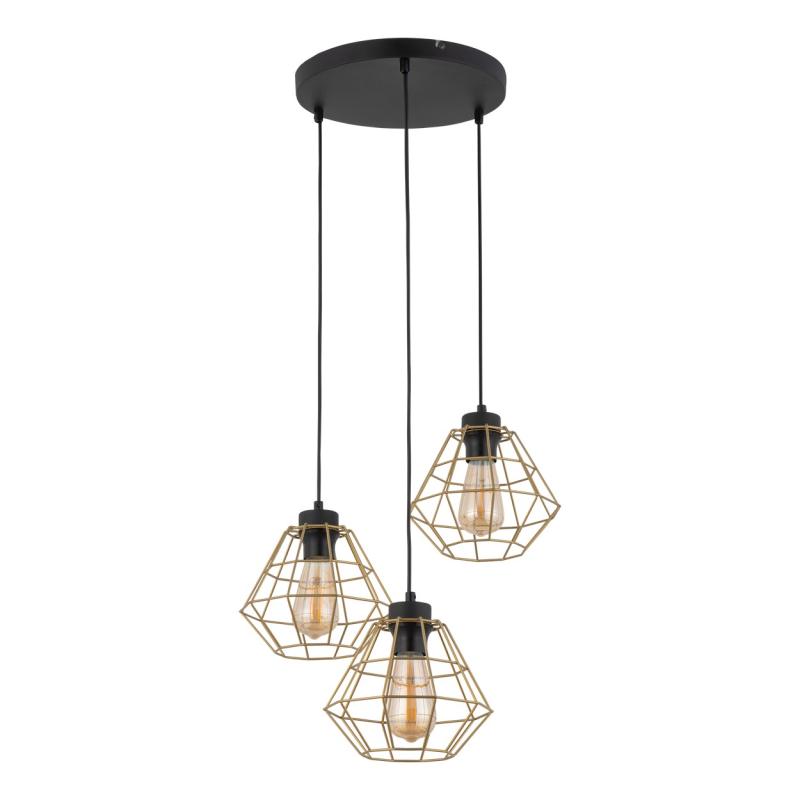 Diamond gold lampa wisząca 3 pł