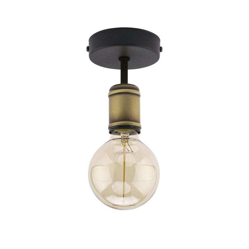 Retro lampa sufitowa 1 czarny / patyna