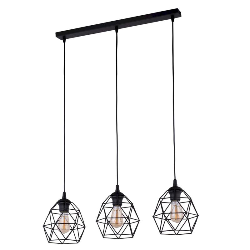 Galaxy black lampa wisząca 3 listwa