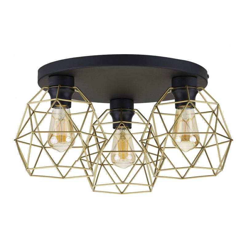Galaxy black/gold lampa sufitowa 3 koło