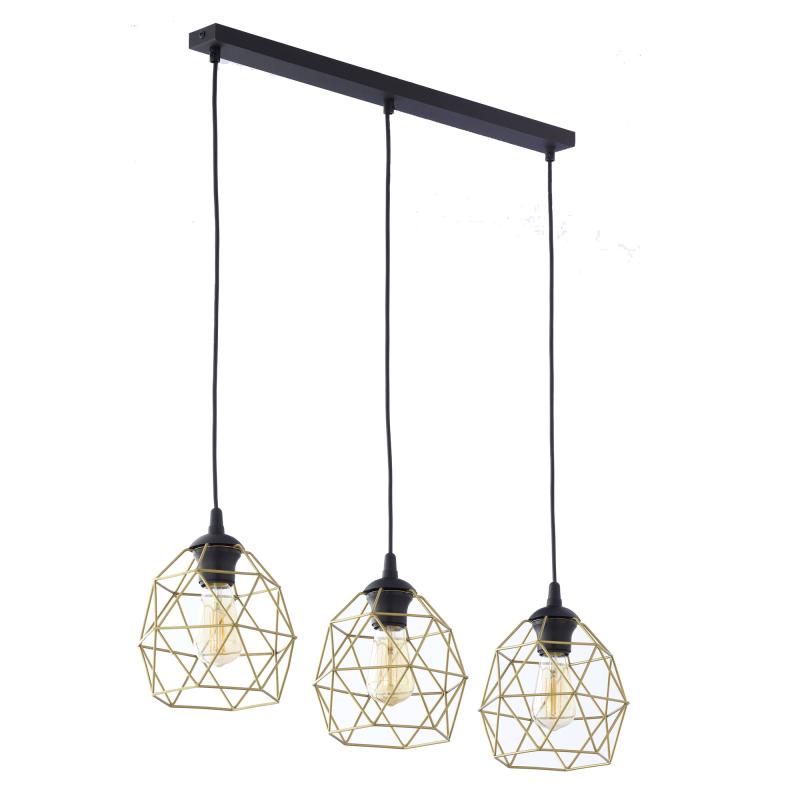 Galaxy black gold lampa wisząca 3 listwa