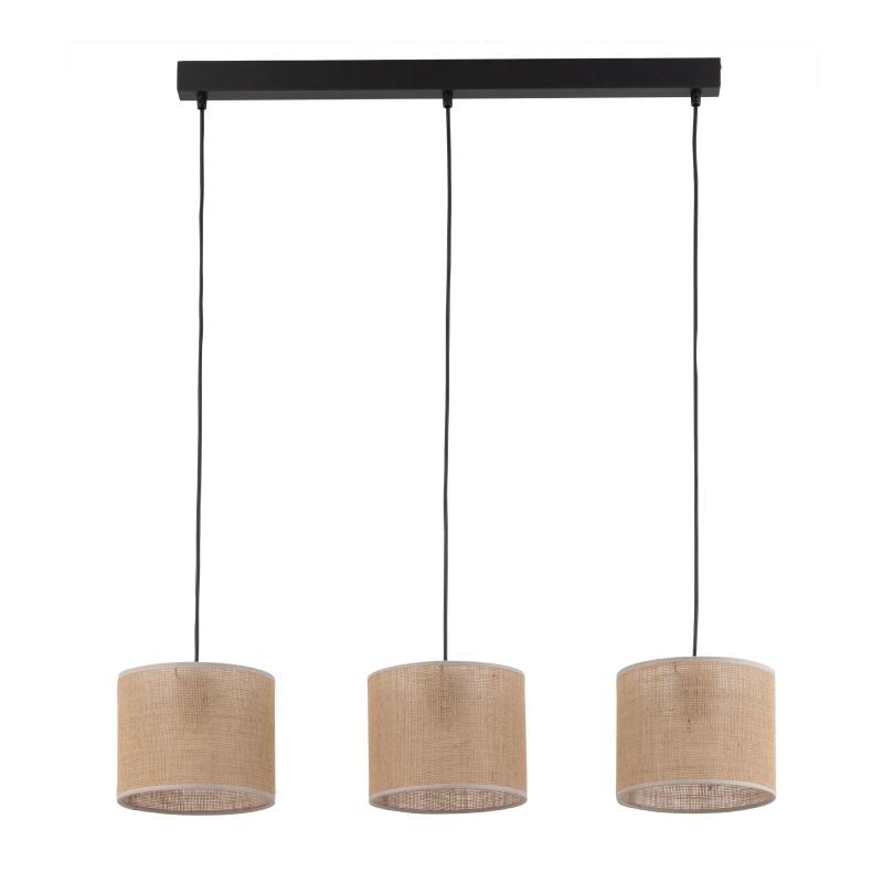 Juta lampa wisząca 3 listwa