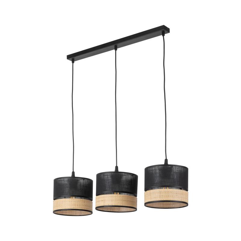 Paglia new black lampa wisząca 3 listwa