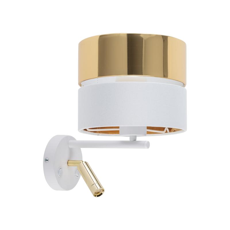 Hilton white/gold kinkiet 2 E27 + LED