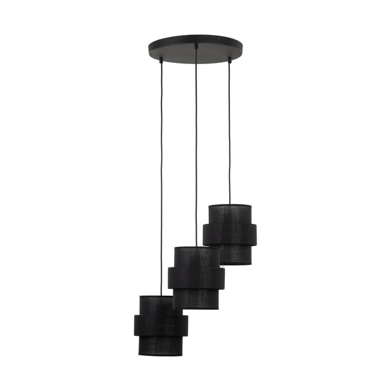Calisto black lampa wisząca 3 koło