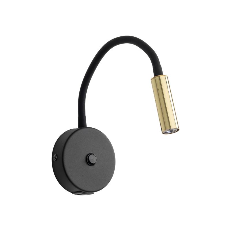 Lagos black/gold kinkiet 1 USB