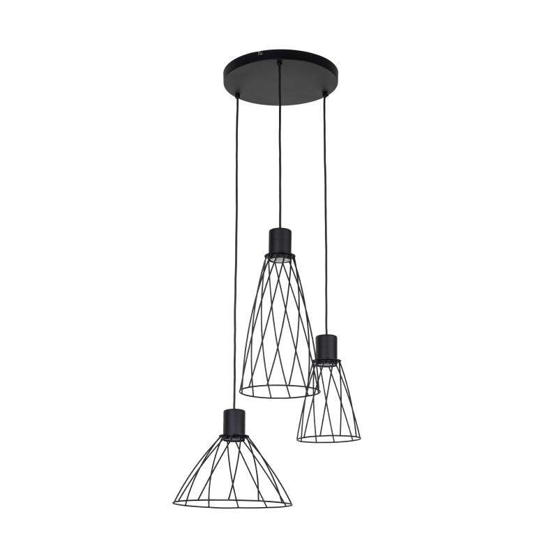 Modesto black lampa wiszaca 3 koło